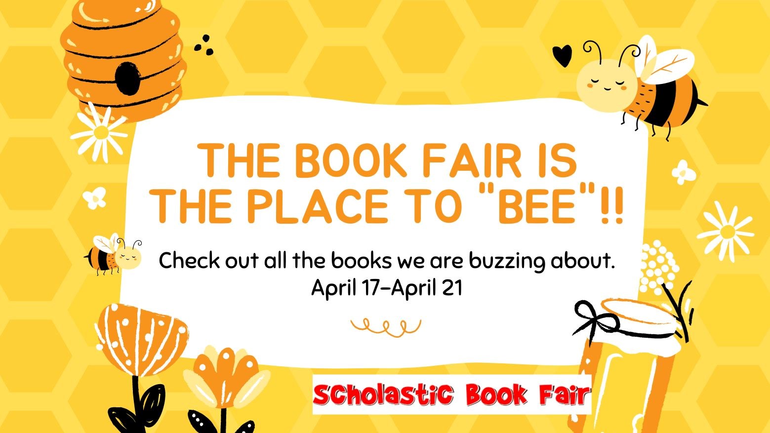 Bumble bee clipart: Book Fair is the place to bee